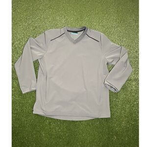 PGA TOUR Golf Shirt Gray Basic Fit Men's M Long Sleeve V Neck